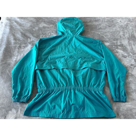 Vintage Nike Jacket Womens Large Teal Mesh Lined Hooded Anorak Rain Wind Coat - Picture 5 of 8
